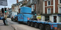 Lorry was a sight in Crediton High Street
