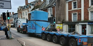 Lorry was a sight in Crediton High Street
