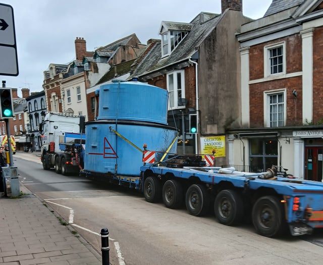 Lorry was a sight in Crediton High Street
