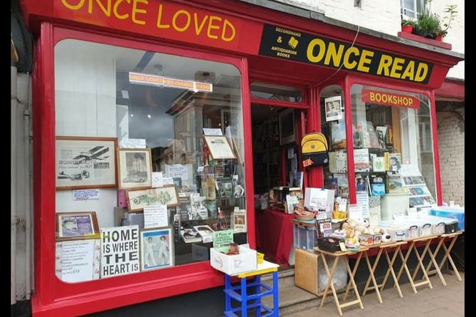 The Once Read Bookshop in Crediton.
