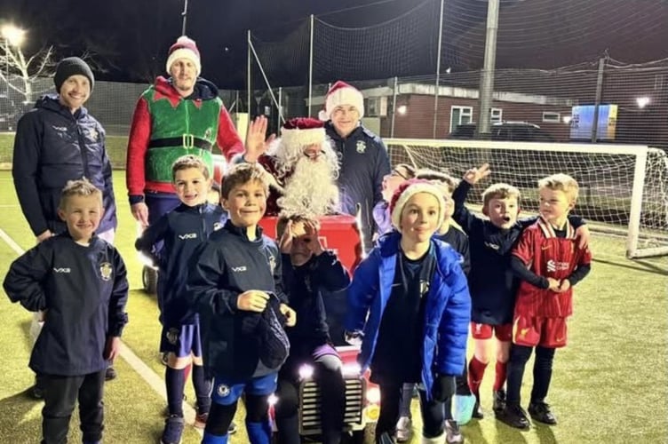 Crediton Youth U7s with Santa