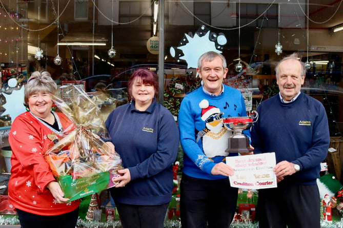 First prize went to Adams Home Hardware. From left, Hazel Evely, Jan Tucker, Alan Quick, David Adams