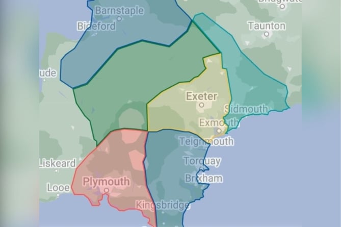 One suggestion of how Devon's political map could be redrawn