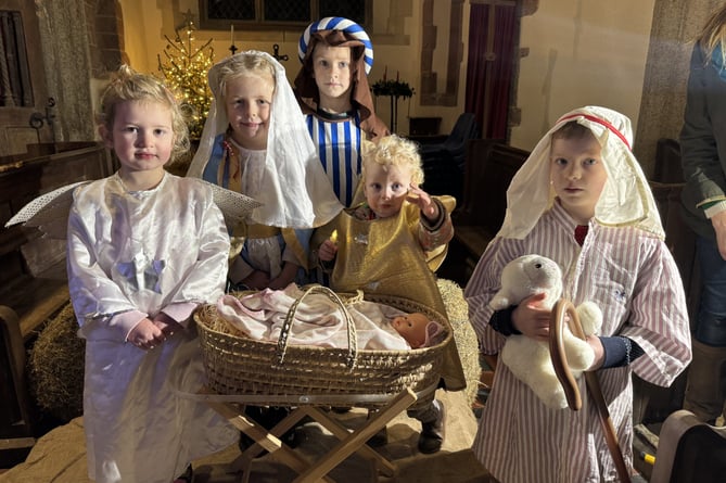 Some of the children who took part in the Living Nativity at Coldridge Parish Church