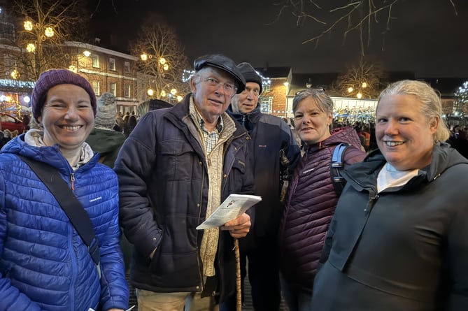 Members of the public who sang carols at the event