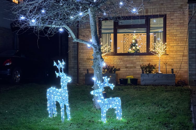 Reindeer and other light displays at one of the properties.  AQ 0881