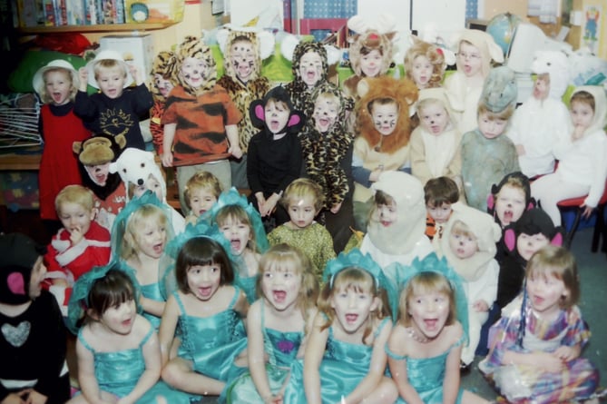 Pictured in December 2003 are the cast of Early Birds Nursery following their Christmas play.  DSC00579