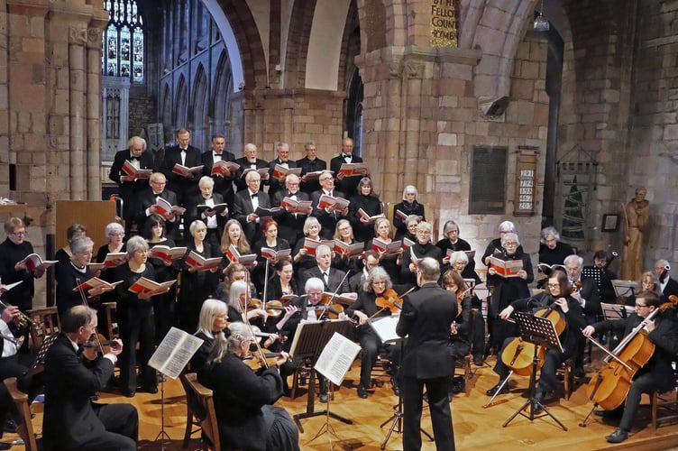 North Creedy Choral Society during Mozart’s Requiem in Crediton Parish Church.
