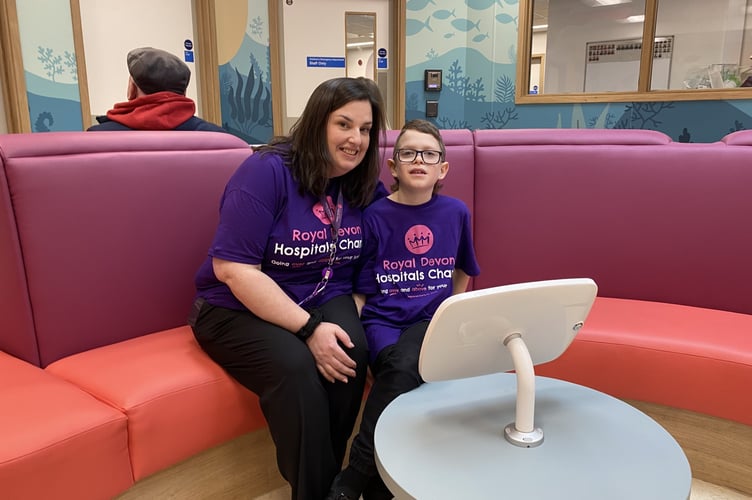 Patient Tim Harvey, who officially opened the new children's emergency department at the RD&E, with his mum Kristy