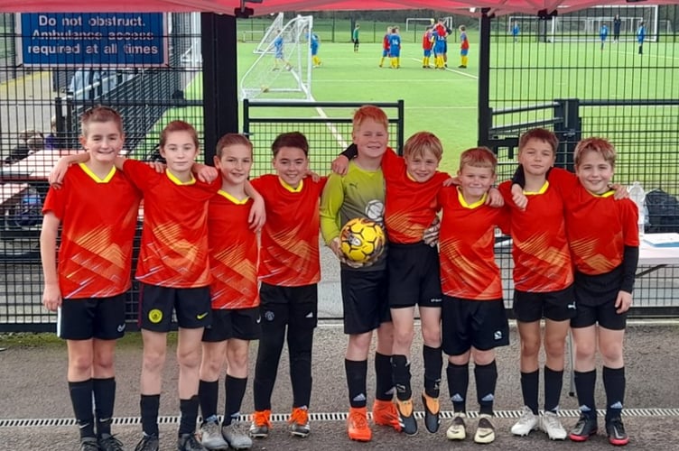 The Crediton Hayward’s team which did well in the EFL Kids Cup at Exeter City’s training ground.
